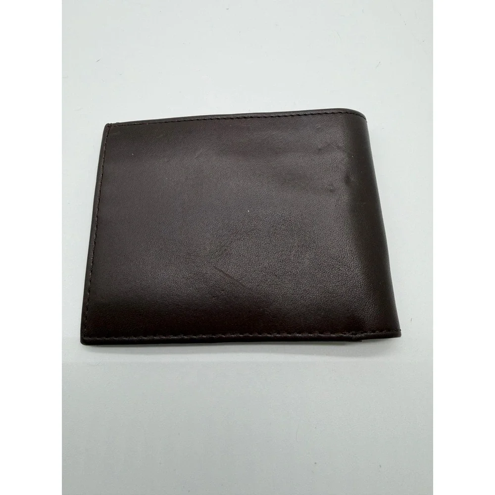 Polo Ralph Lauren Men's Wallet Brown Leather Big Pony Embossed Bifold